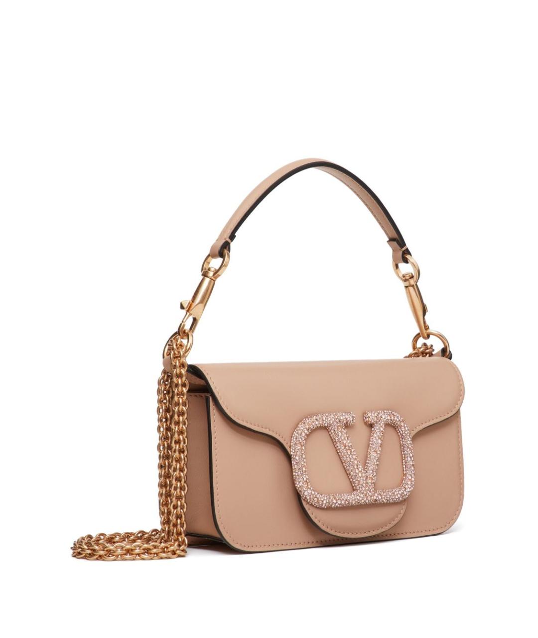 VALENTINO Розовая кожаная сумка через плечо, фото 4