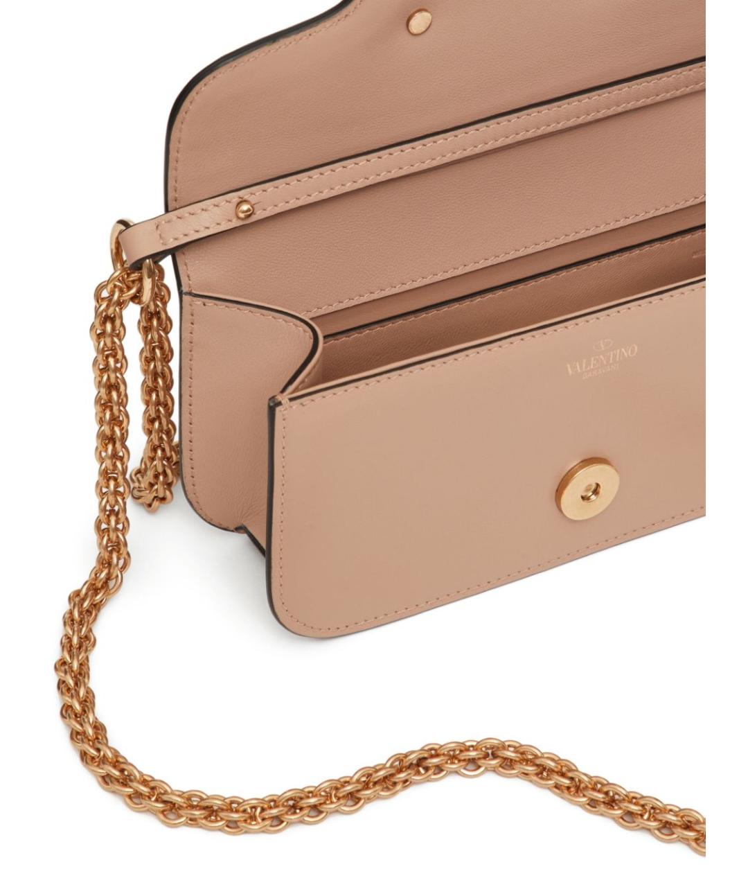 VALENTINO Розовая кожаная сумка через плечо, фото 2