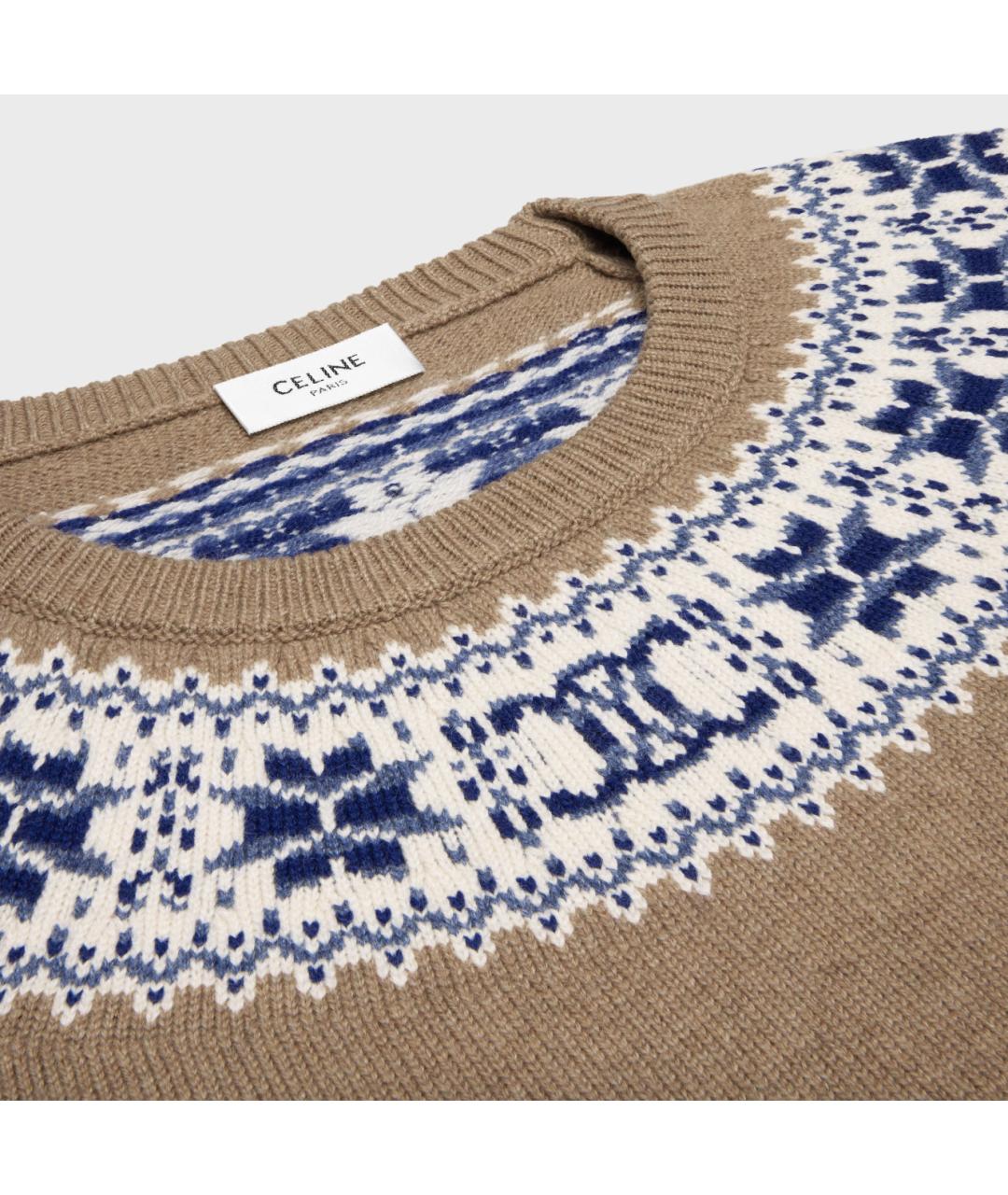 CELINE Бежевый кашемировый джемпер / свитер, фото 7