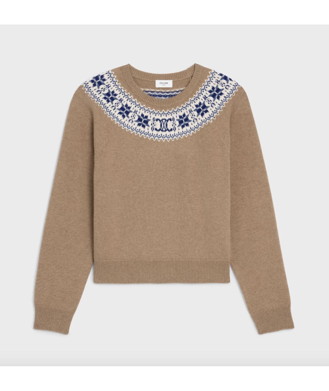 CELINE Бежевый кашемировый джемпер / свитер, фото 8