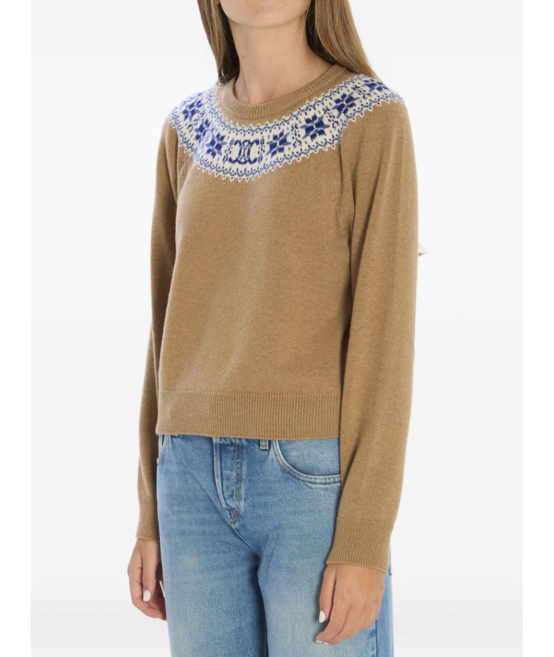 CELINE Бежевый кашемировый джемпер / свитер, фото 3