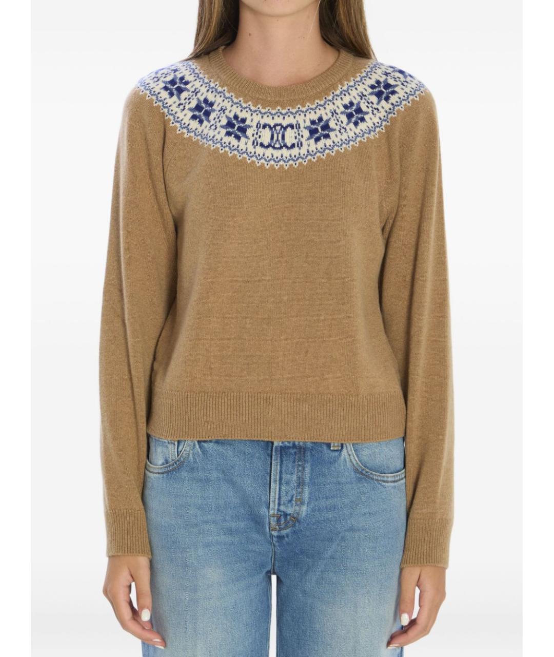 CELINE Бежевый кашемировый джемпер / свитер, фото 2