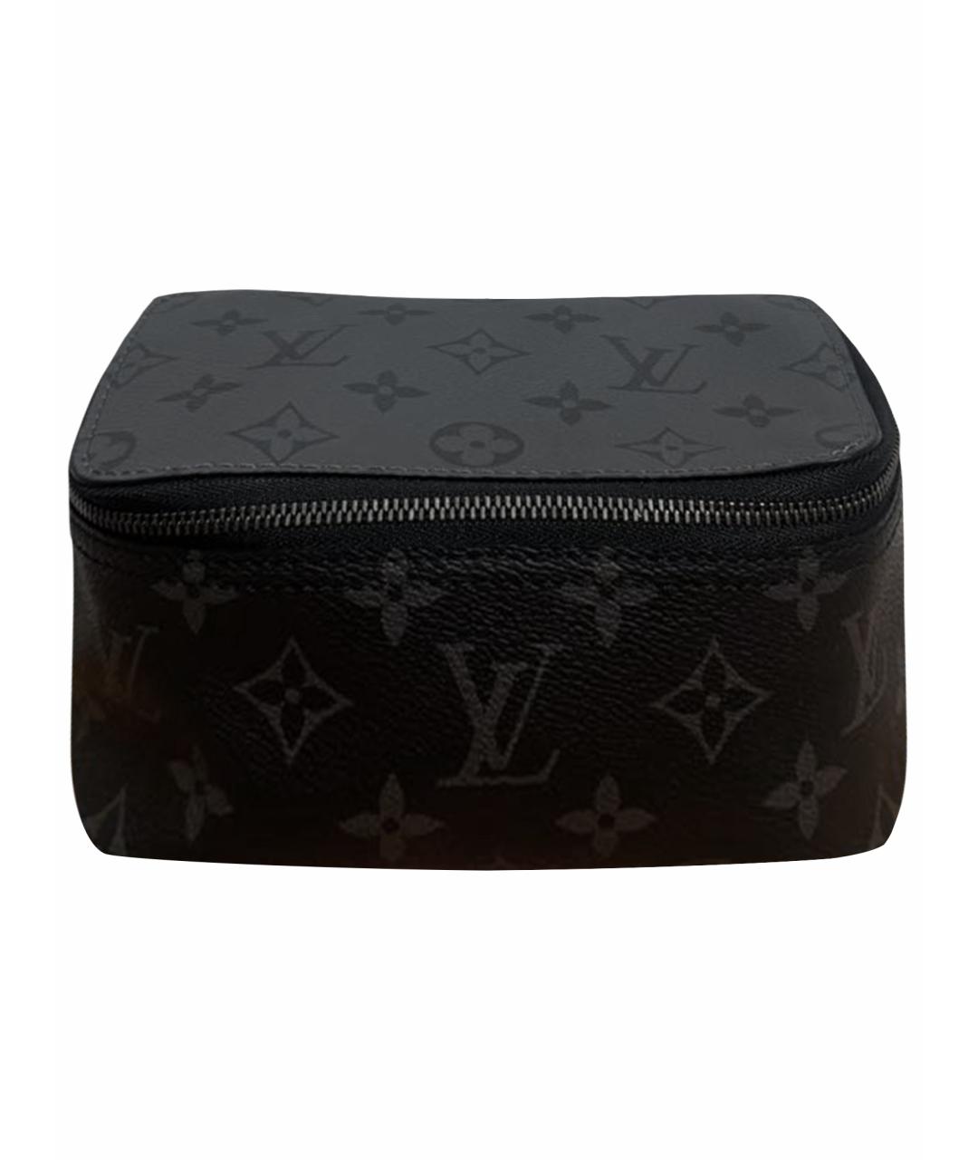 LOUIS VUITTON Черная кожаная косметичка, фото 1