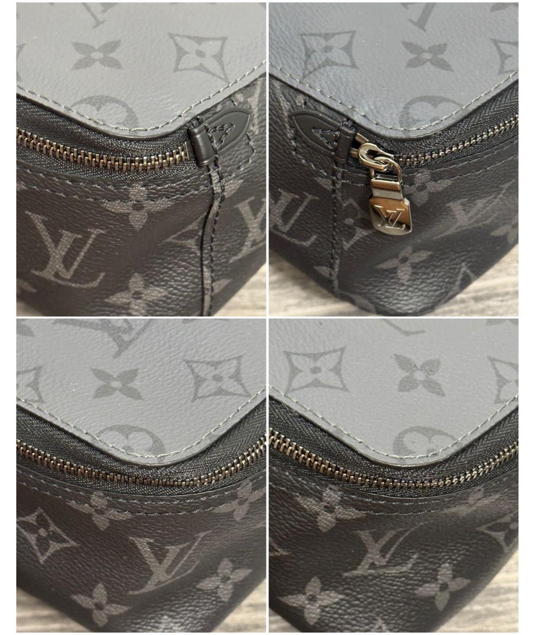 LOUIS VUITTON Черная кожаная косметичка, фото 6