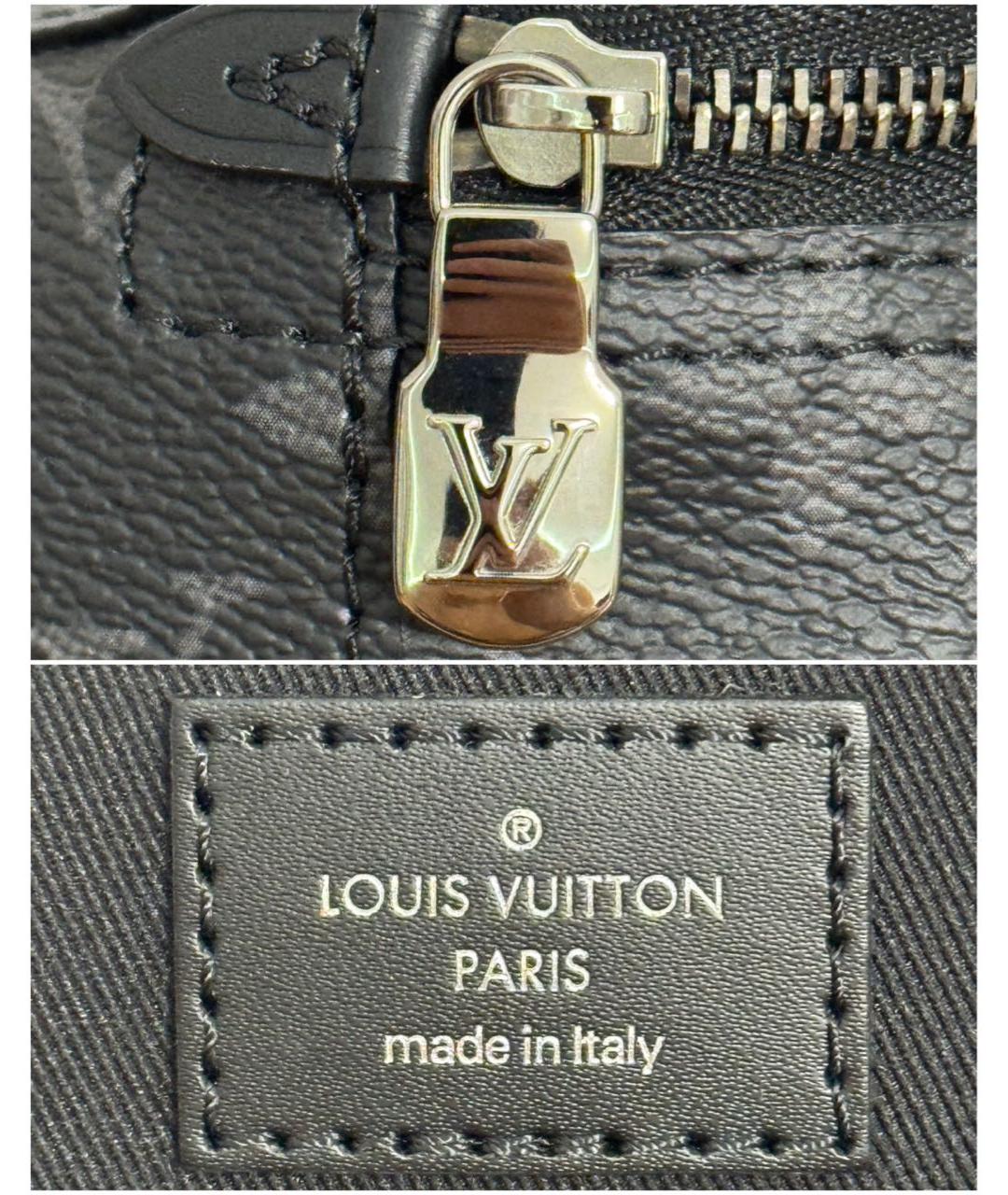 LOUIS VUITTON Черная кожаная косметичка, фото 7