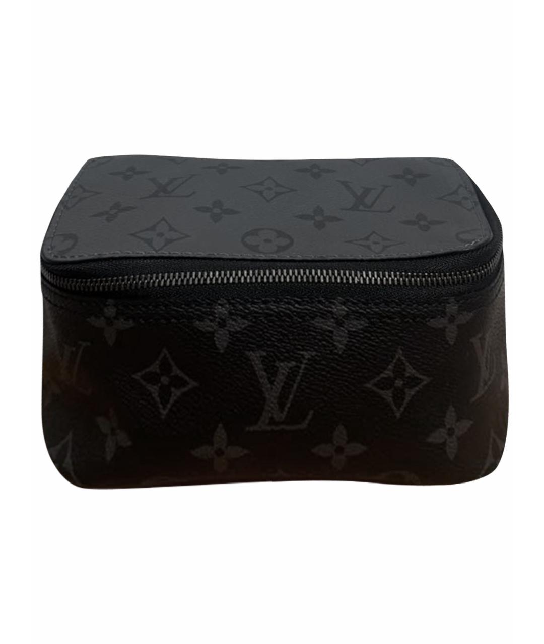 LOUIS VUITTON Черная кожаная косметичка, фото 10
