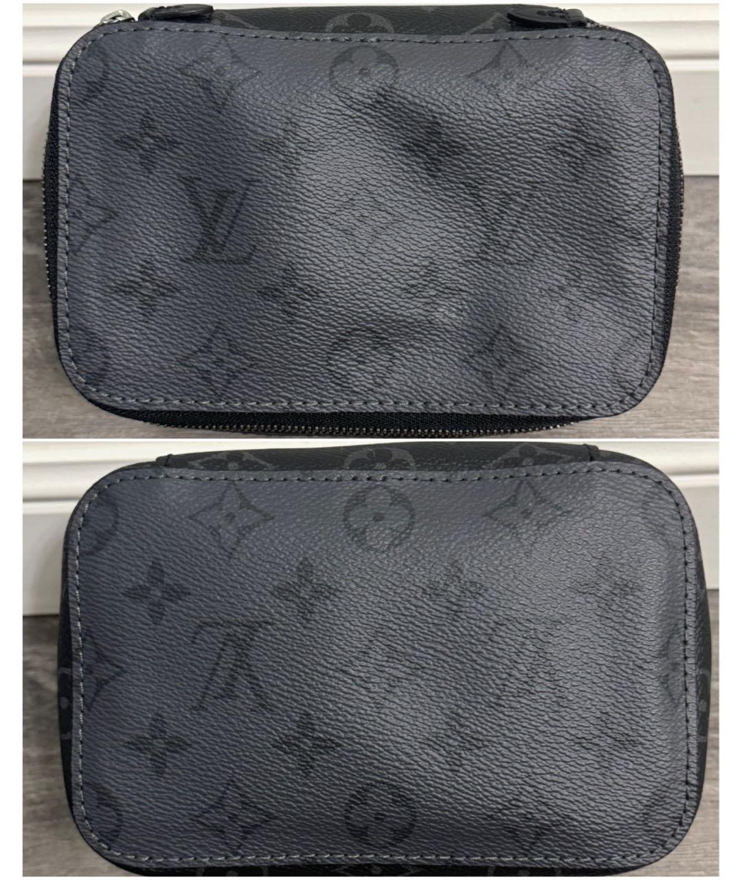 LOUIS VUITTON Черная кожаная косметичка, фото 2