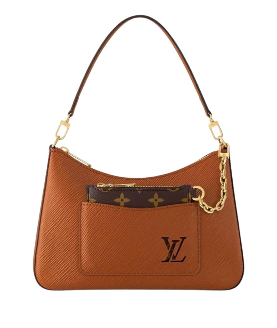 LOUIS VUITTON Коричневая кожаная сумка через плечо, фото 1