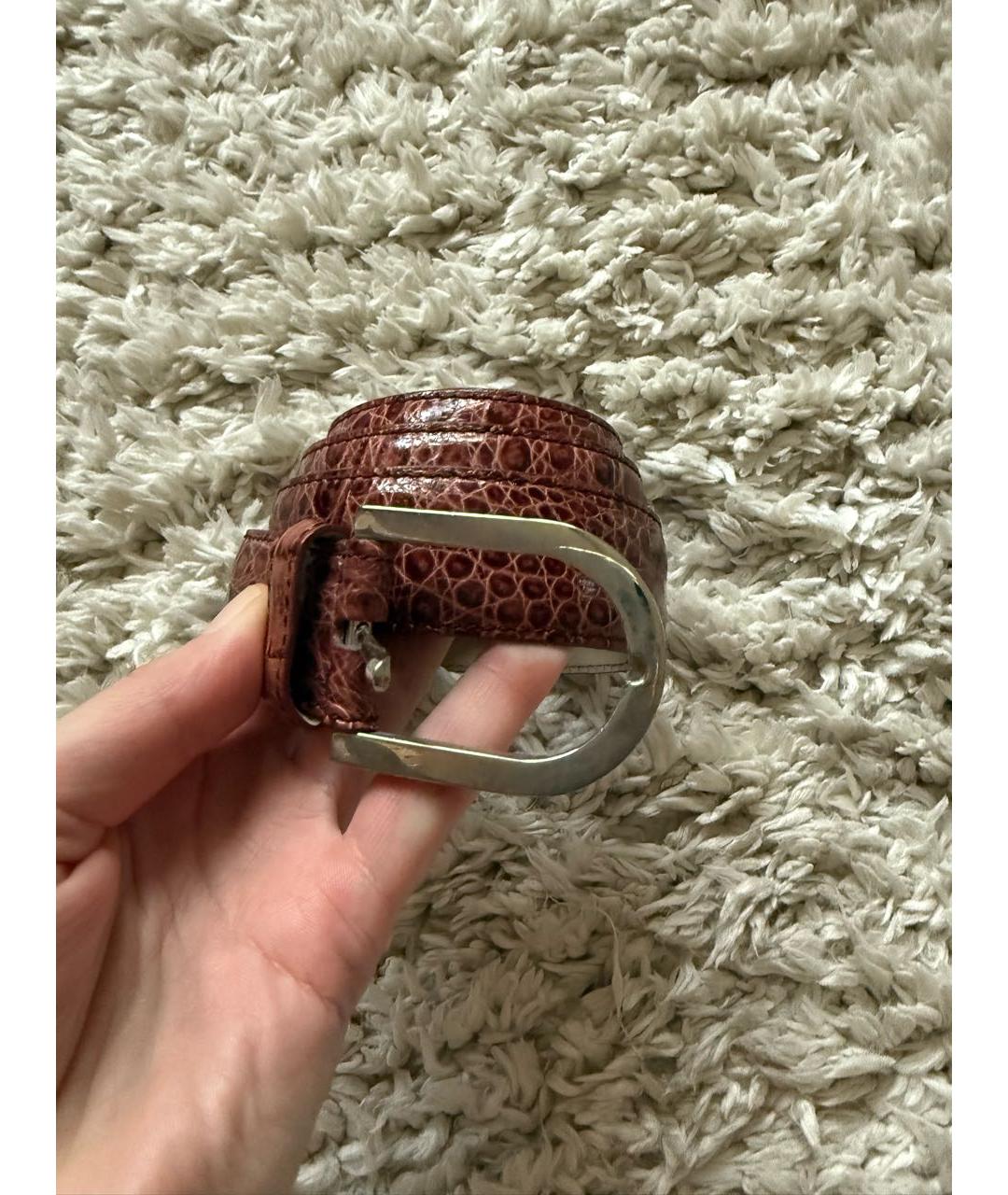 BRIONI Коричневый ремень из экзотической кожи, фото 4