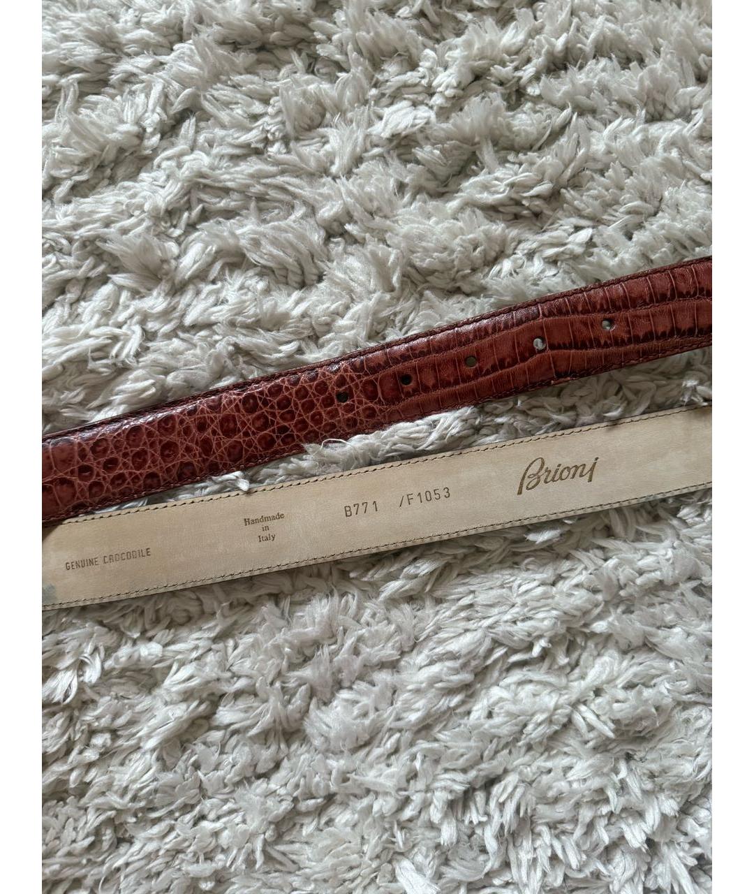 BRIONI Коричневый ремень из экзотической кожи, фото 5