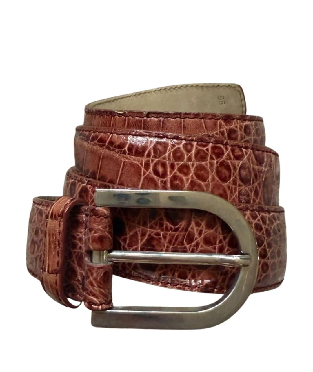 BRIONI Коричневый ремень из экзотической кожи, фото 1