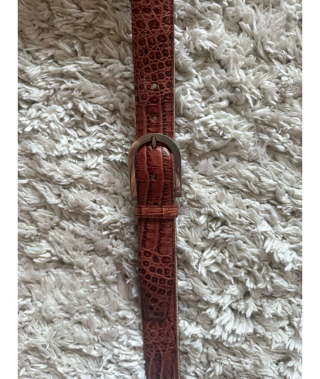 BRIONI Коричневый ремень из экзотической кожи, фото 7