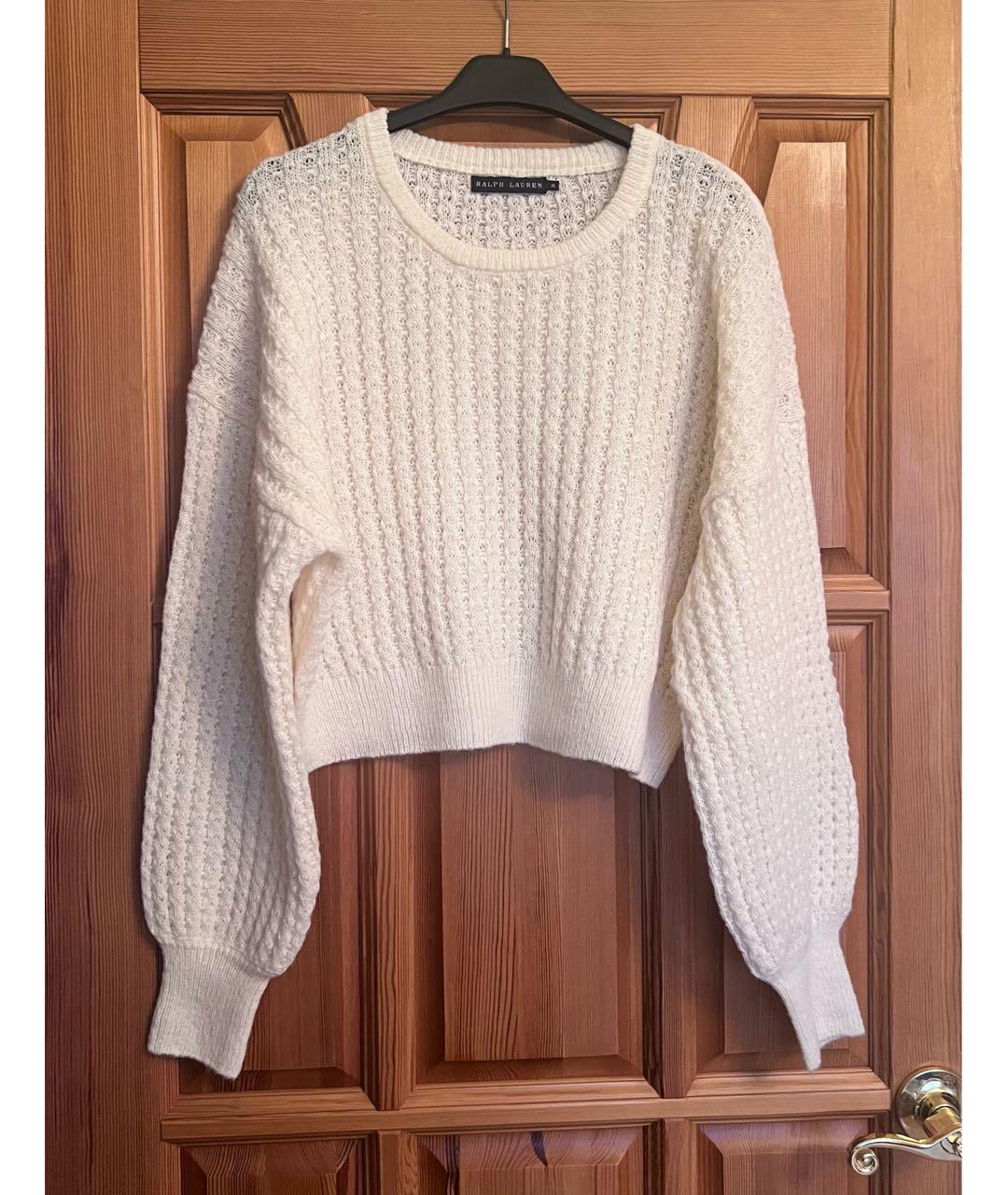 RALPH LAUREN Белый шерстяной джемпер / свитер, фото 4