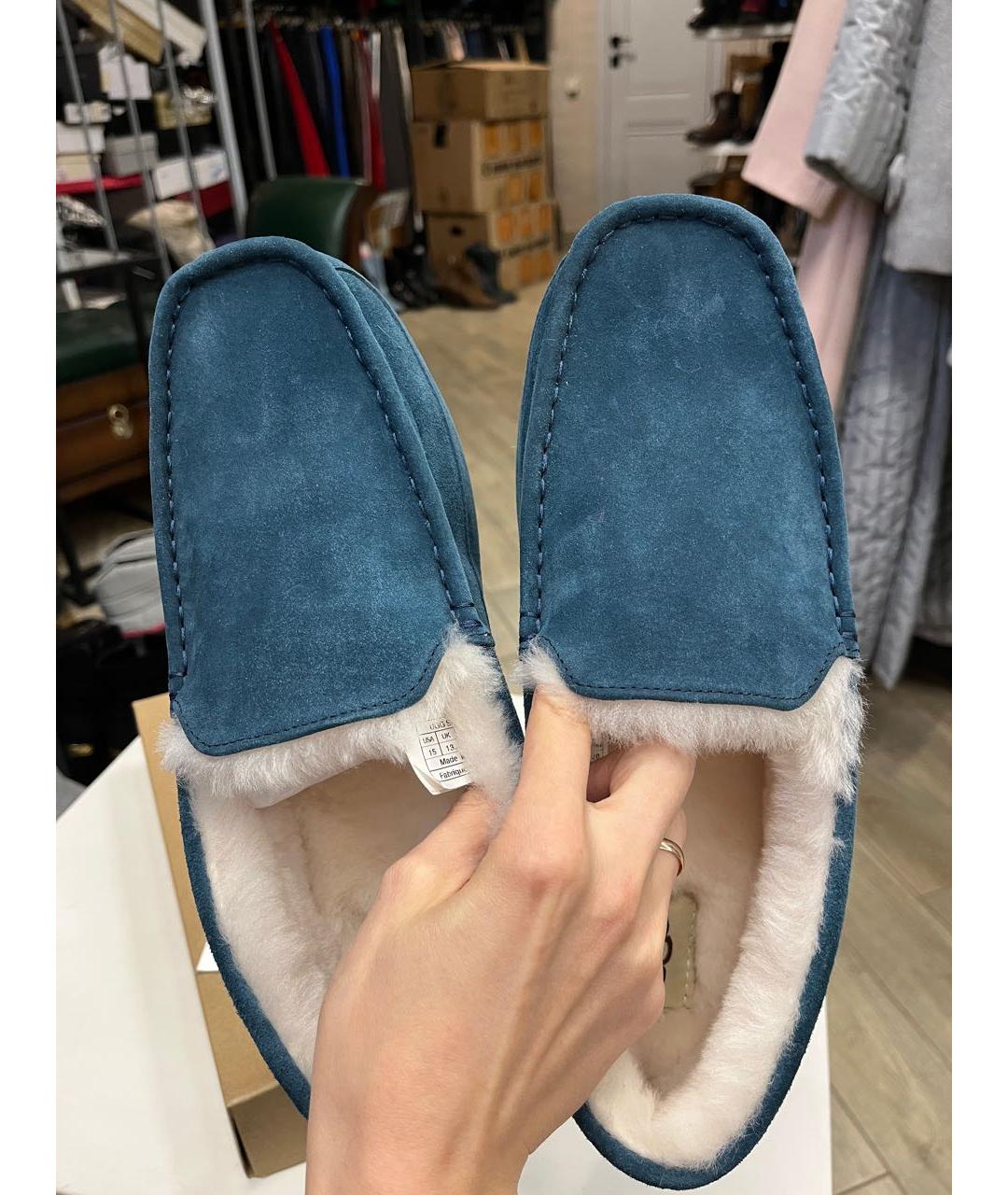 UGG AUSTRALIA Бирюзовые замшевые мокасины, фото 7