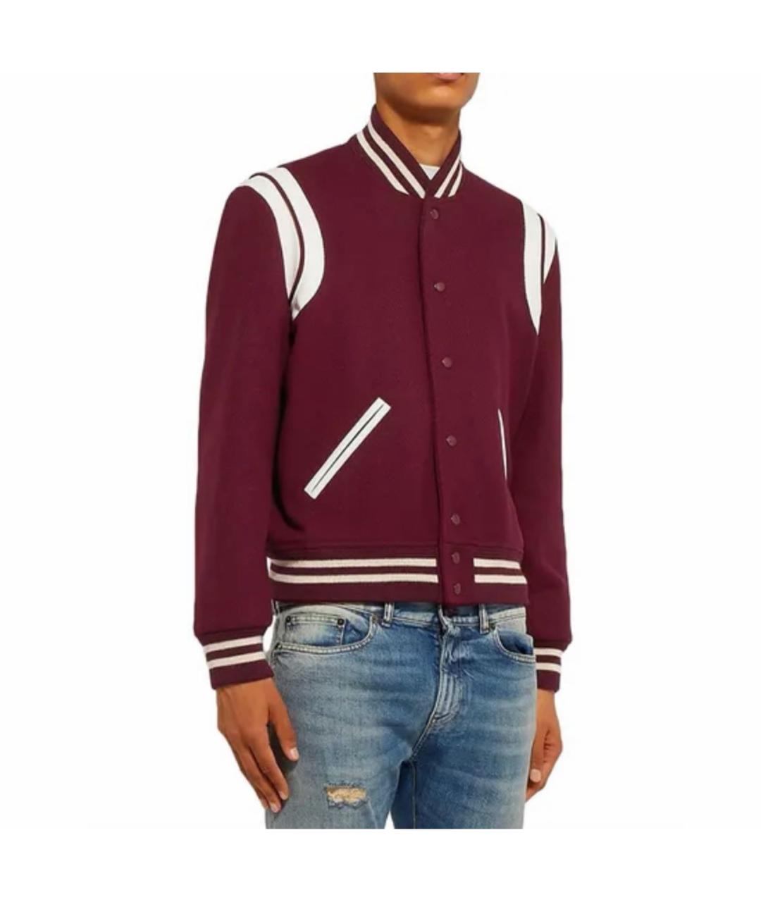 SAINT LAURENT Бордовая шерстяная куртка, фото 6