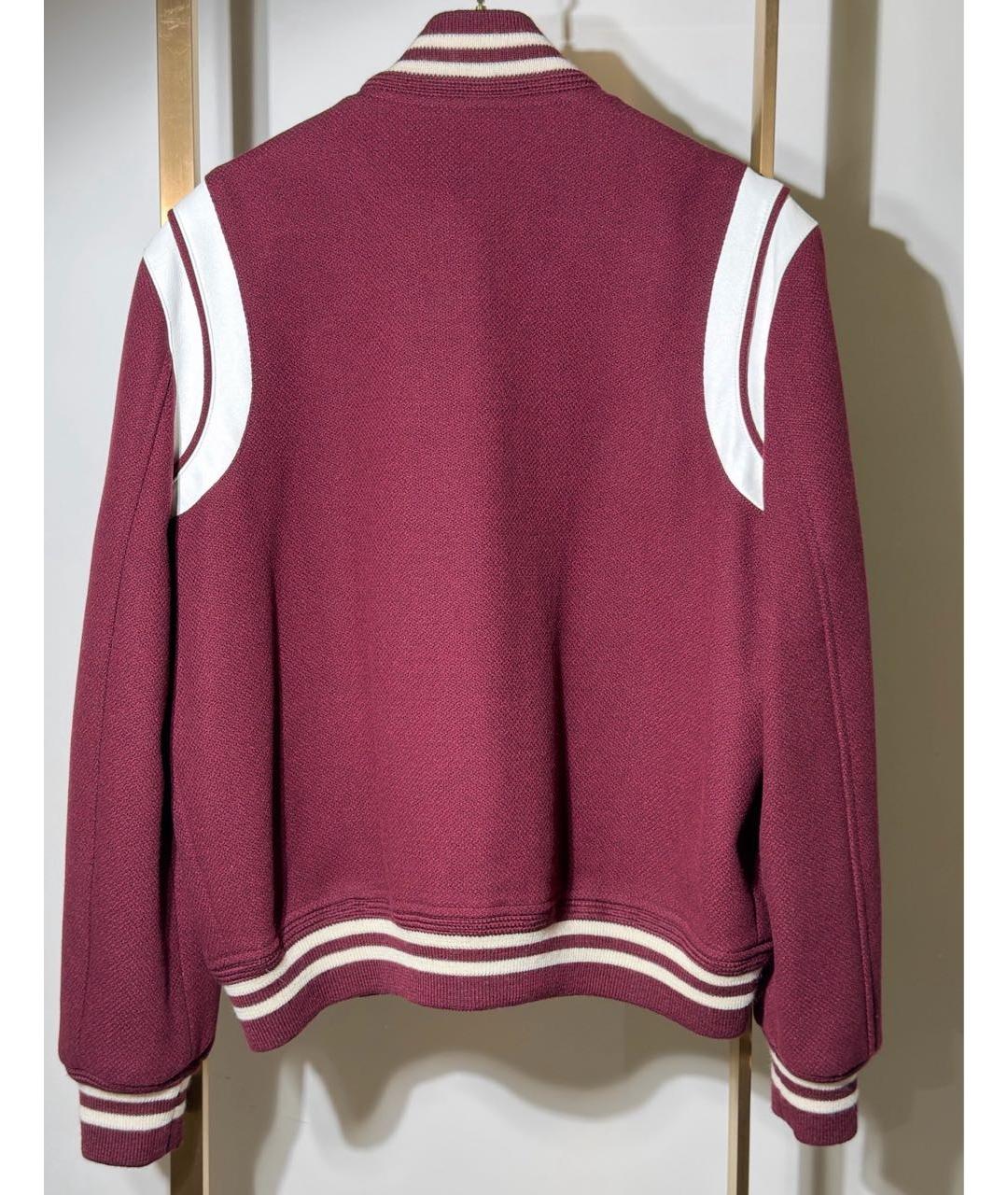 SAINT LAURENT Бордовая шерстяная куртка, фото 2