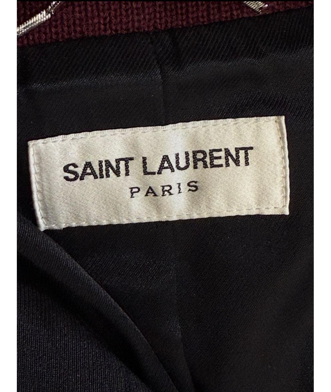 SAINT LAURENT Бордовая шерстяная куртка, фото 3
