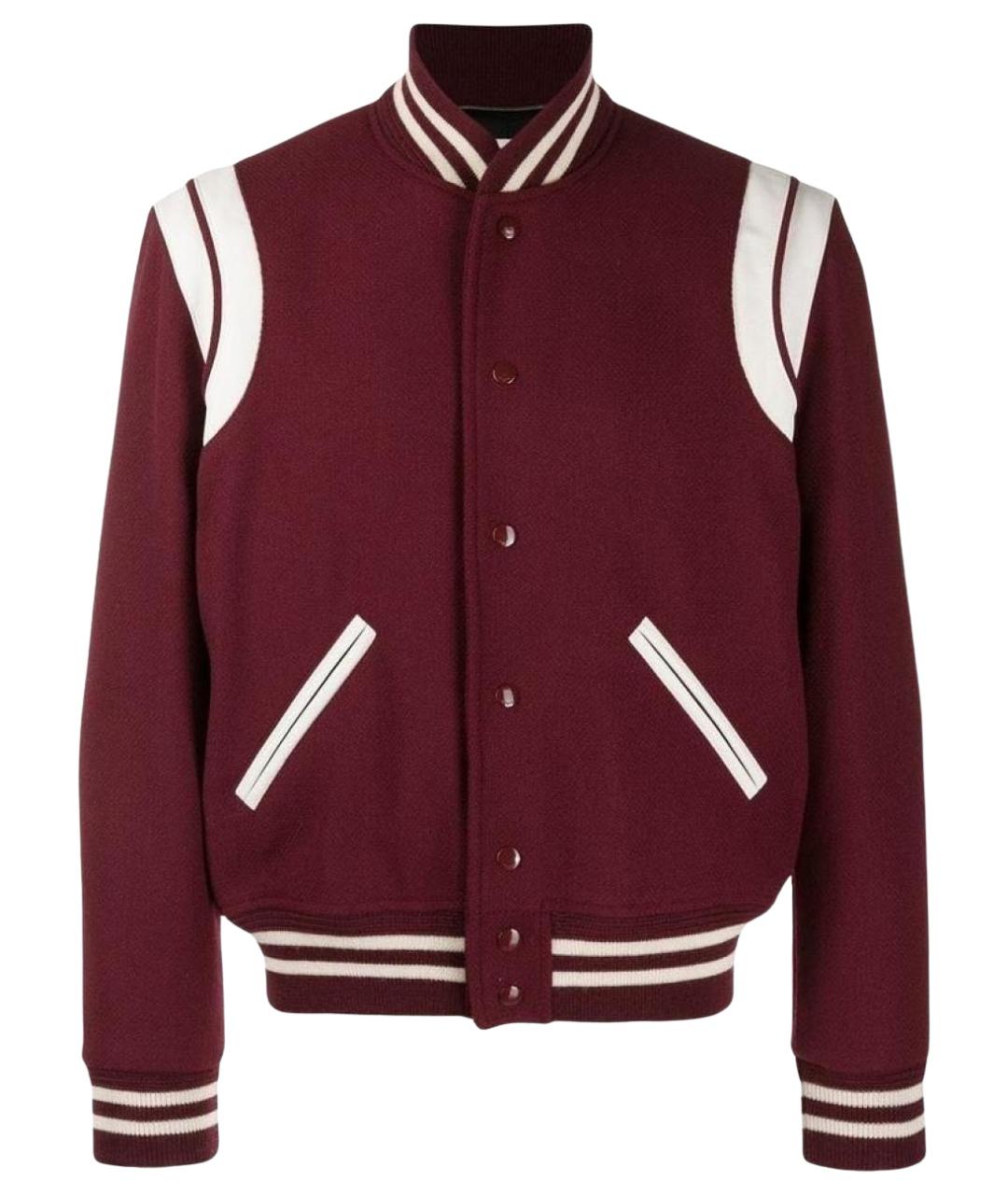 SAINT LAURENT Бордовая шерстяная куртка, фото 1