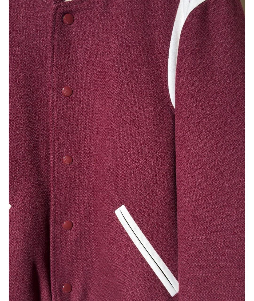 SAINT LAURENT Бордовая шерстяная куртка, фото 4