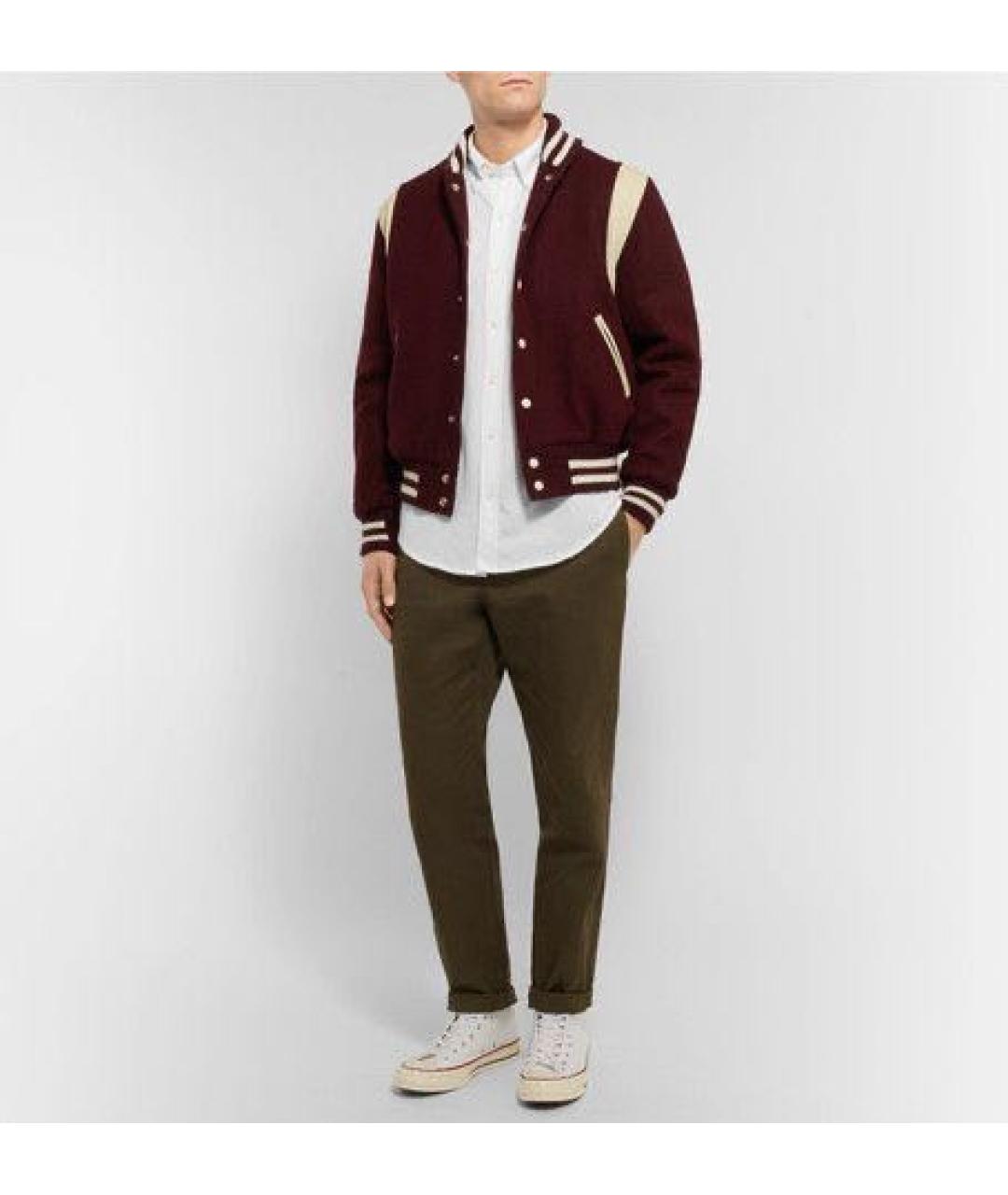 SAINT LAURENT Бордовая шерстяная куртка, фото 5