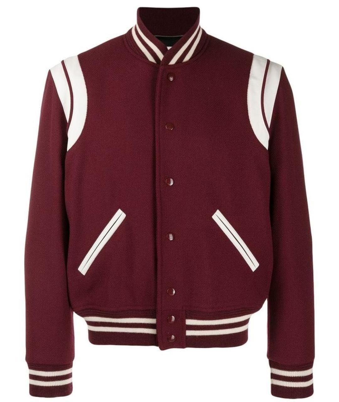 SAINT LAURENT Бордовая шерстяная куртка, фото 9