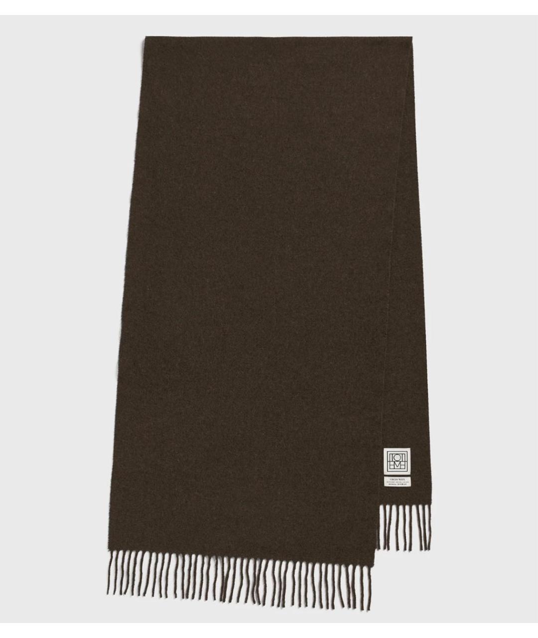 TOTEME Коричневый кашемировый шарф, фото 5