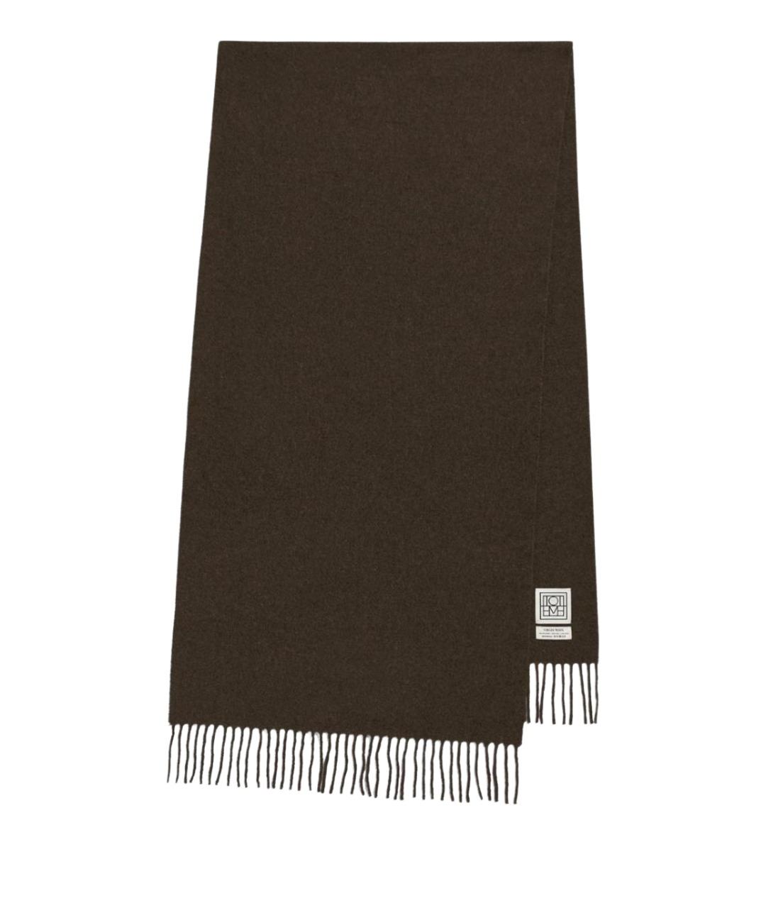 TOTEME Коричневый кашемировый шарф, фото 1