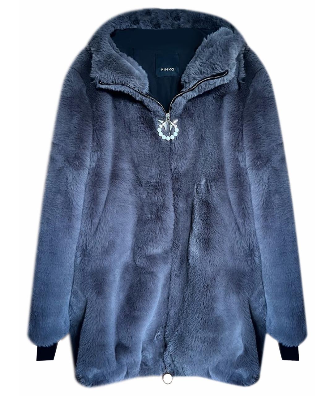 PINKO Серая полиэстеровая шуба, фото 1