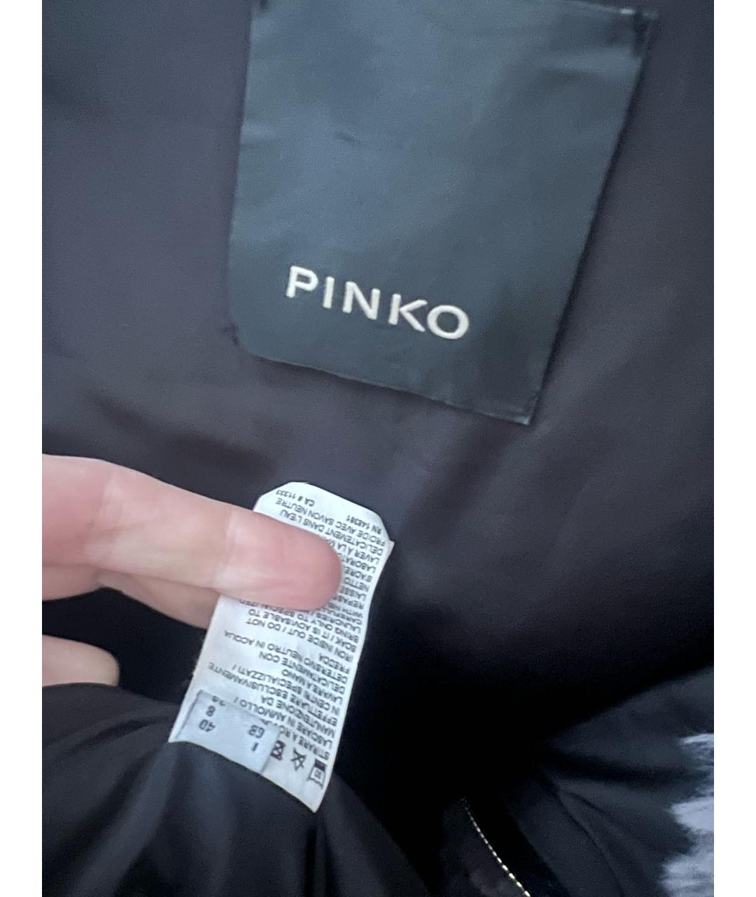 PINKO Серая полиэстеровая шуба, фото 3