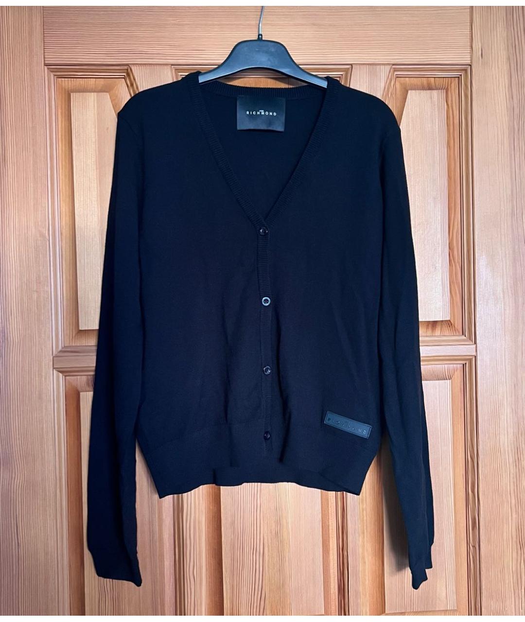 JOHN RICHMOND Черный вискозный кардиган, фото 4