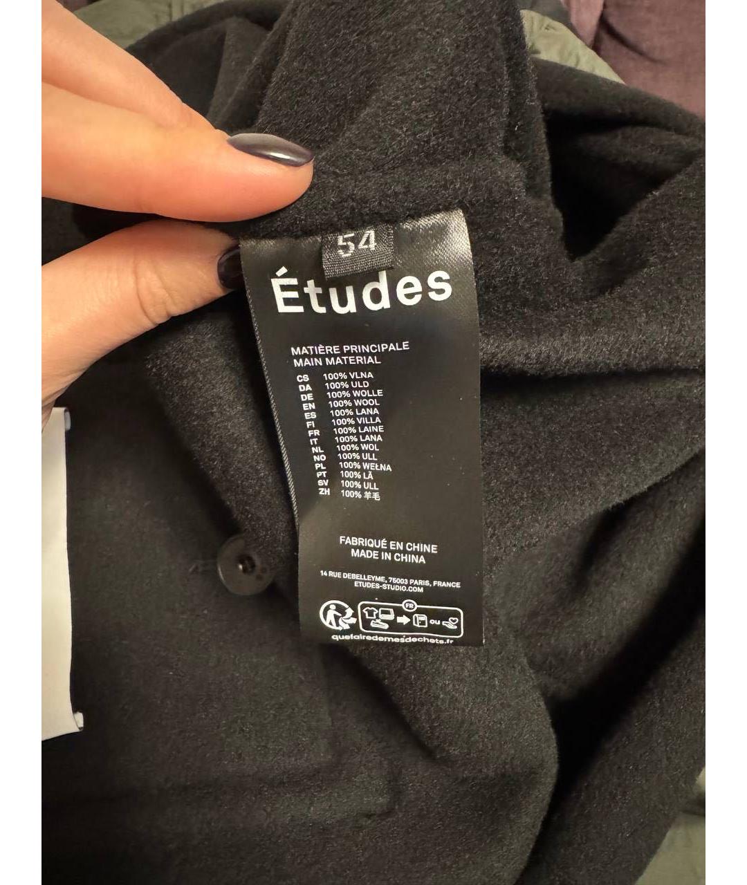 ETUDES Черное шерстяное пальто, фото 5