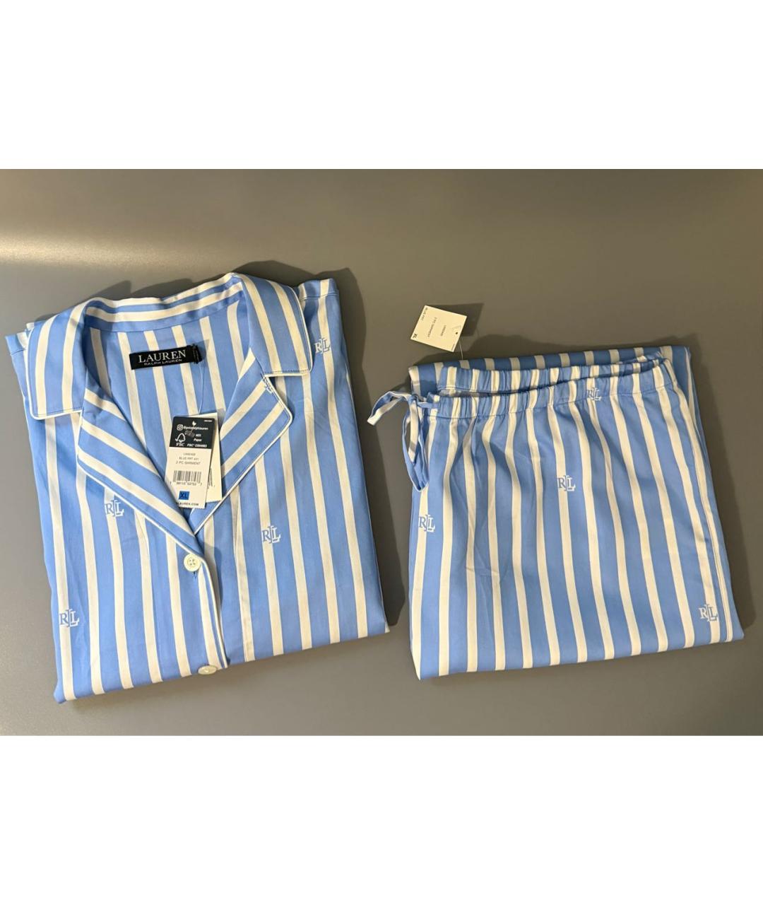 RALPH LAUREN Голубая пижамы и сорочки, фото 8