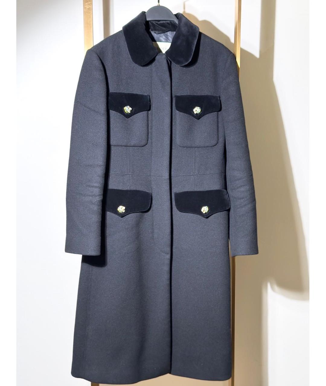 GUCCI Черное шерстяное пальто, фото 7