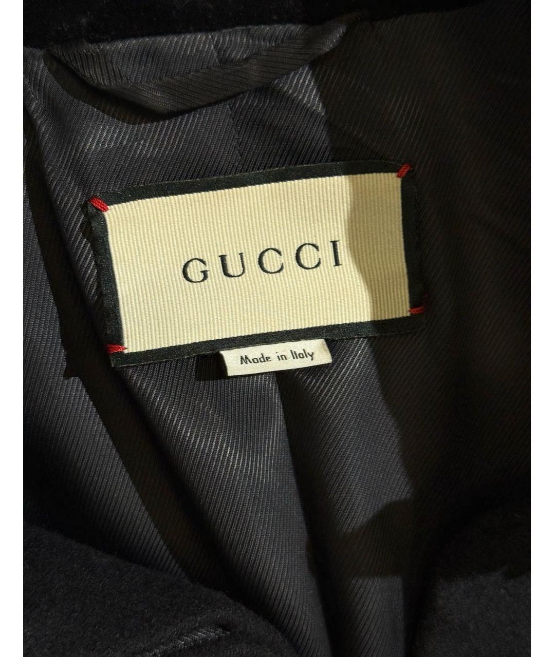 GUCCI Черное шерстяное пальто, фото 3