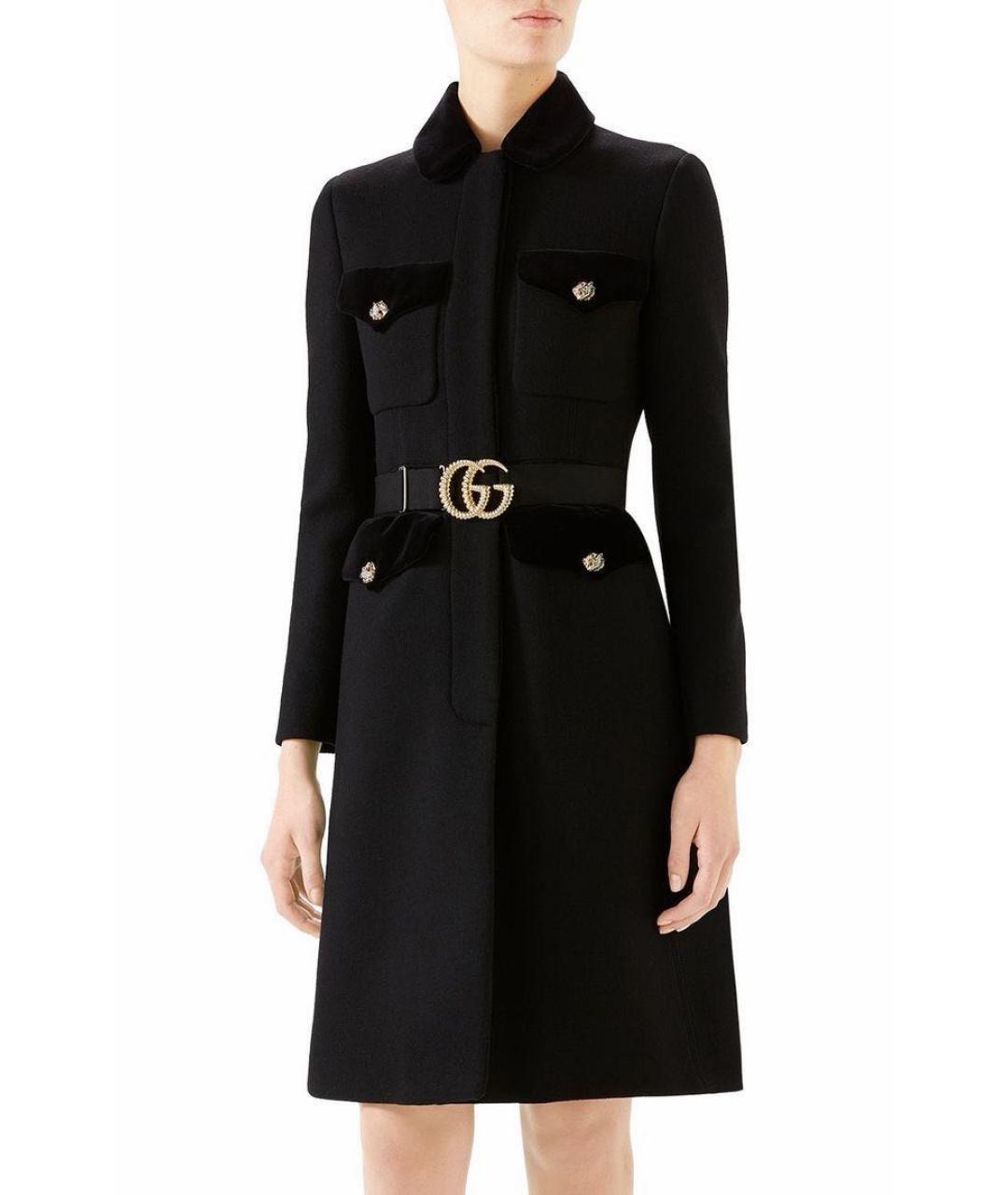 GUCCI Черное шерстяное пальто, фото 6