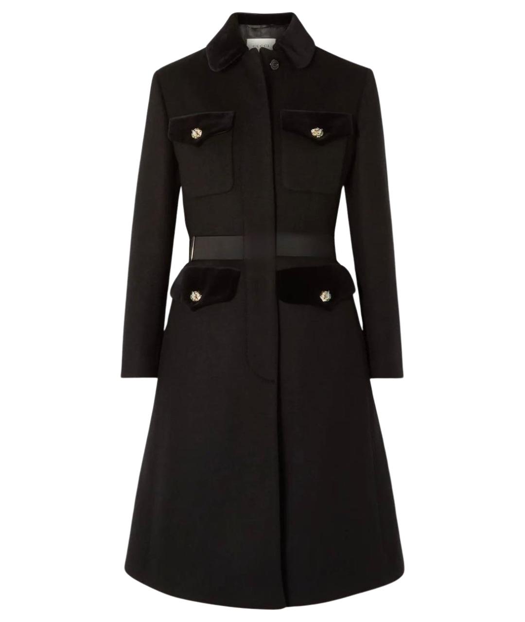 GUCCI Черное шерстяное пальто, фото 1