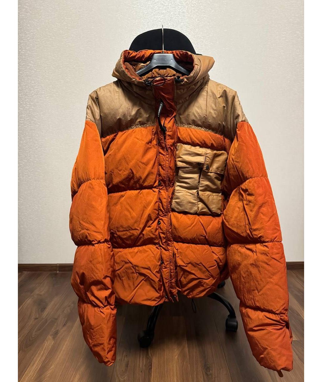 CP COMPANY Оранжевый полиуретановый пуховик, фото 4