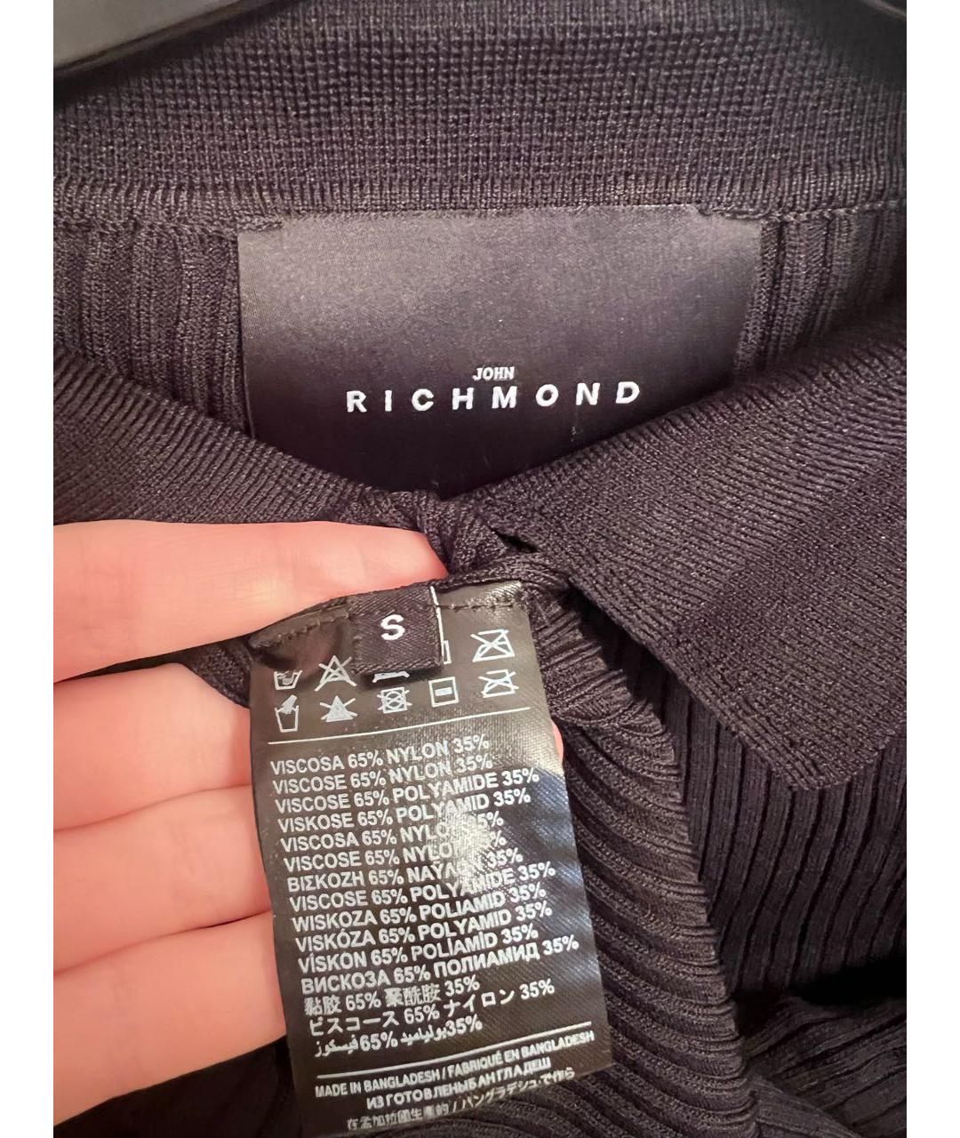 JOHN RICHMOND Черный вискозный кардиган, фото 3