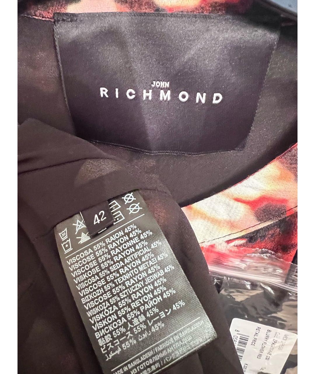 JOHN RICHMOND Красное вискозное повседневное платье, фото 3