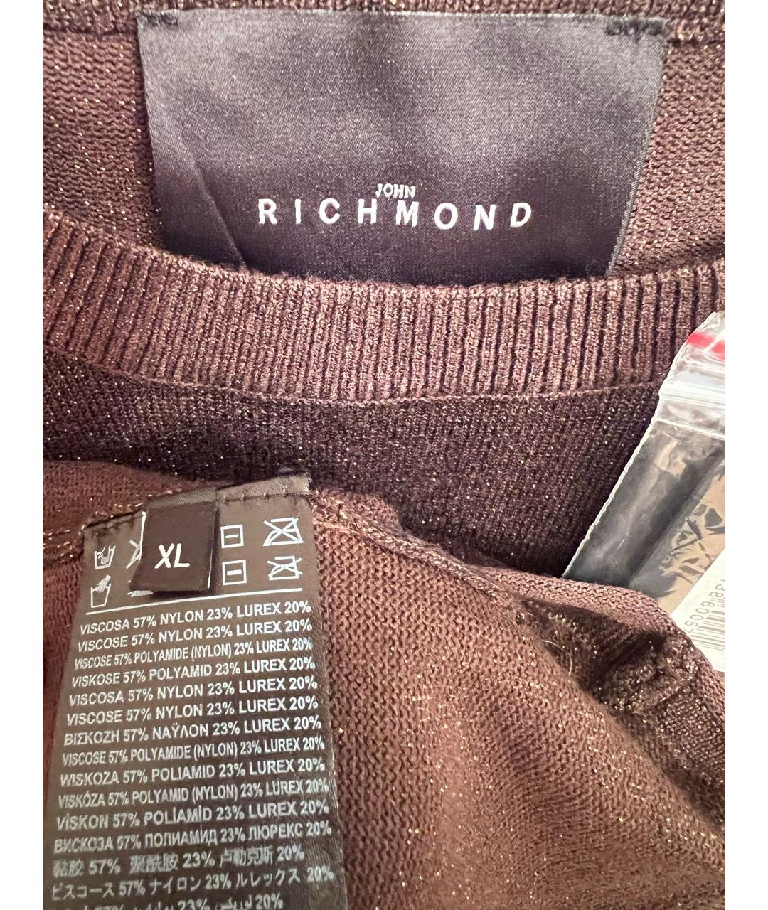 JOHN RICHMOND Коричневый вискозный джемпер / свитер, фото 3