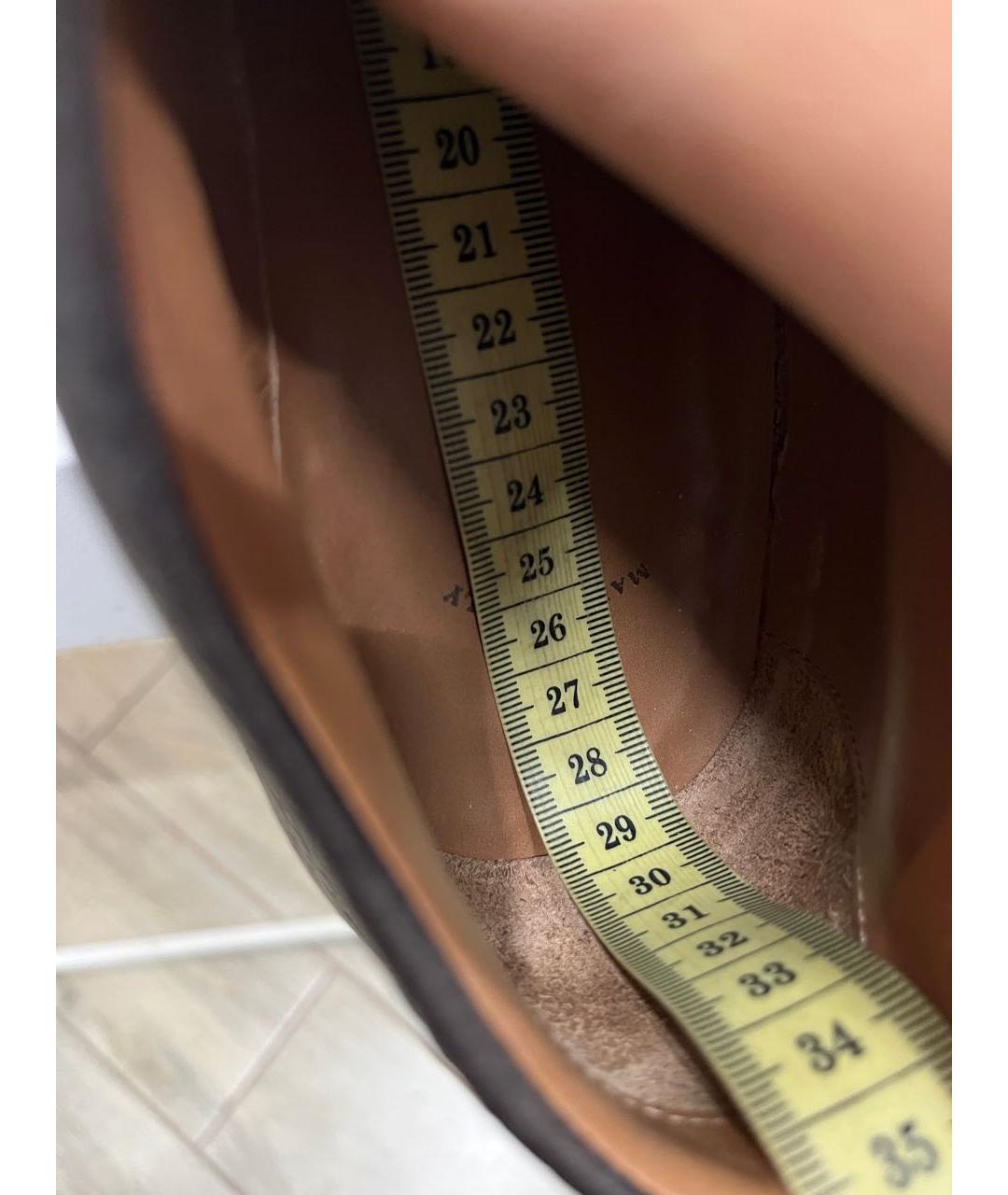 LORO PIANA Коричневые кожаные низкие ботинки, фото 3