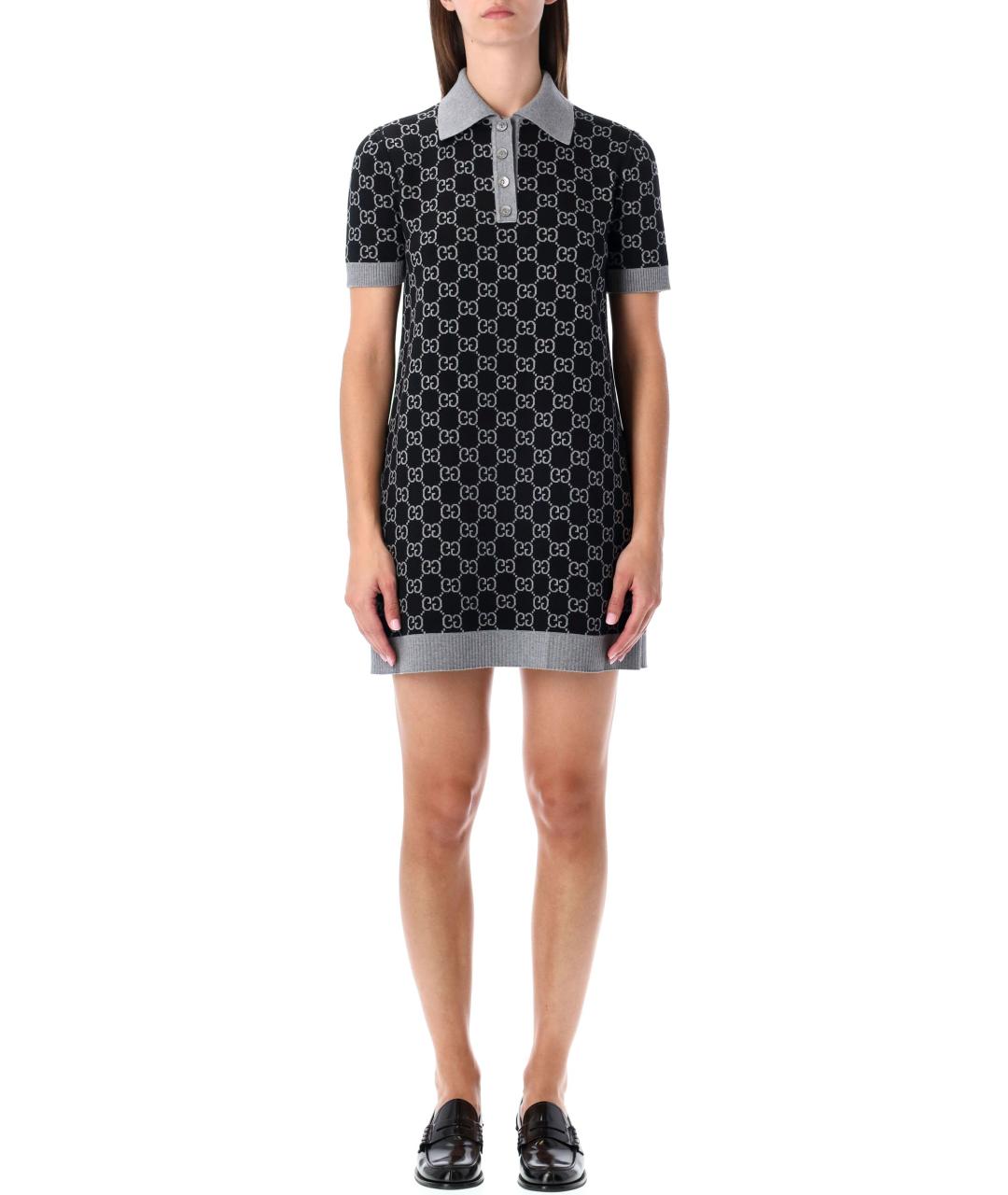 GUCCI Серое шерстяное повседневное платье, фото 4