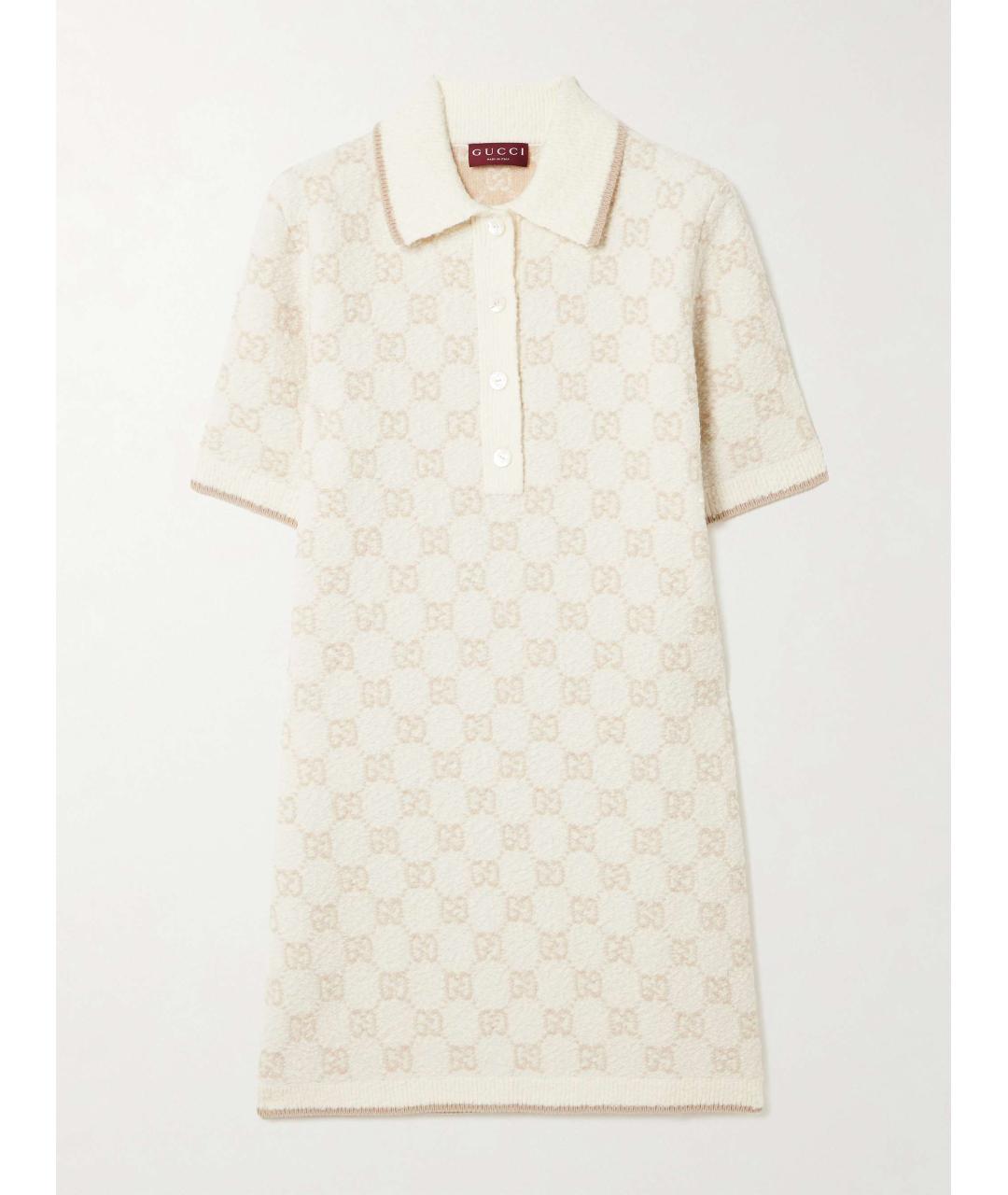 GUCCI Белое шерстяное повседневное платье, фото 5