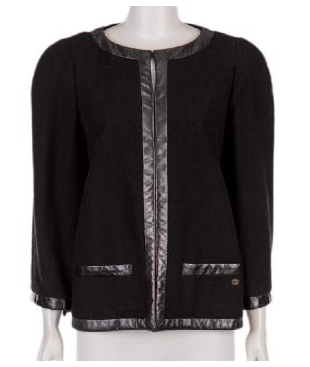 CHANEL Черный шерстяной жакет/пиджак, фото 7