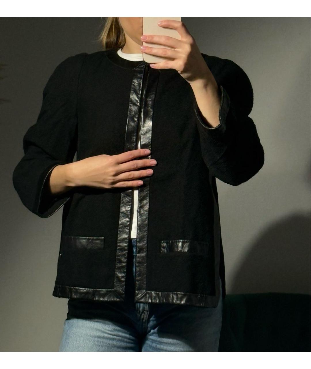 CHANEL Черный шерстяной жакет/пиджак, фото 5