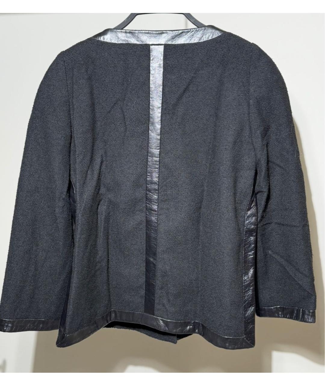 CHANEL Черный шерстяной жакет/пиджак, фото 2