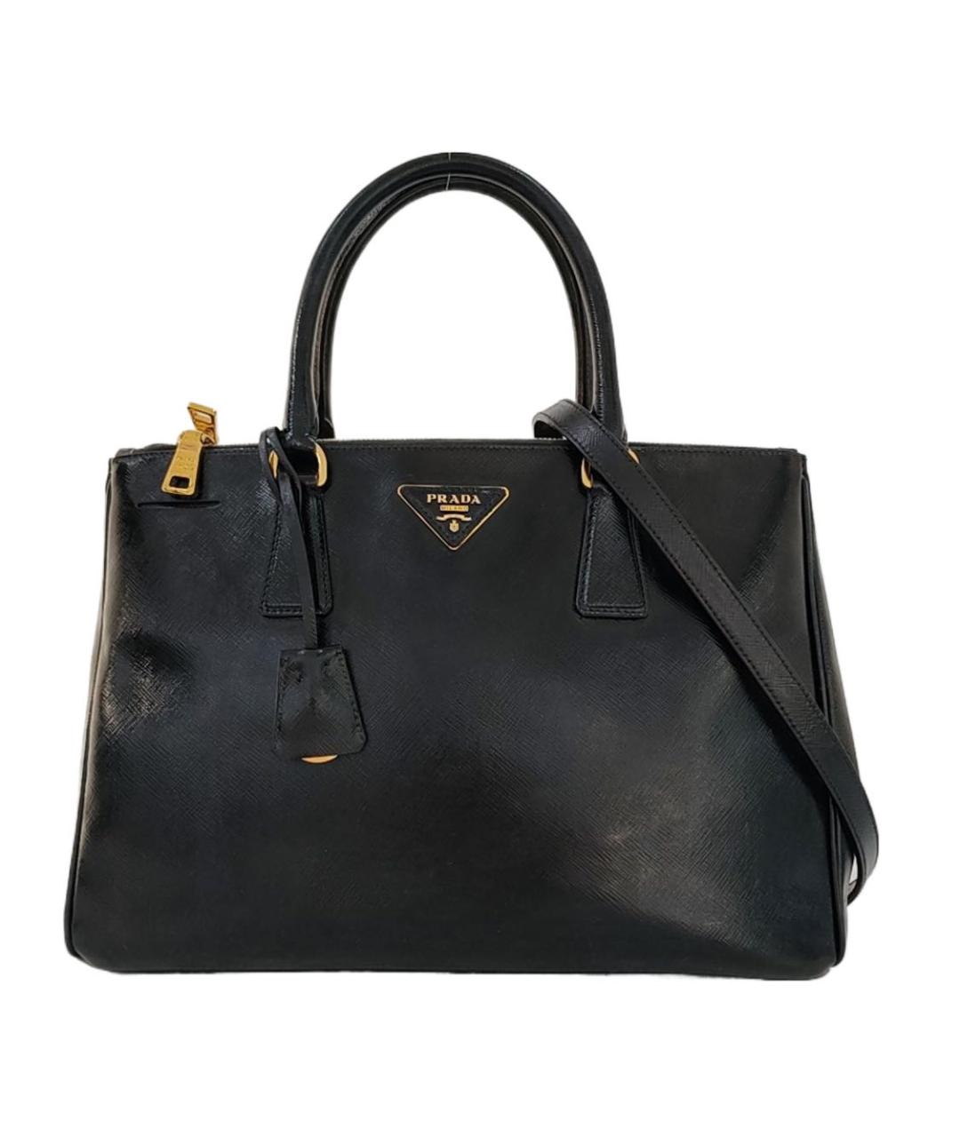 PRADA Черная кожаная сумка с короткими ручками, фото 6