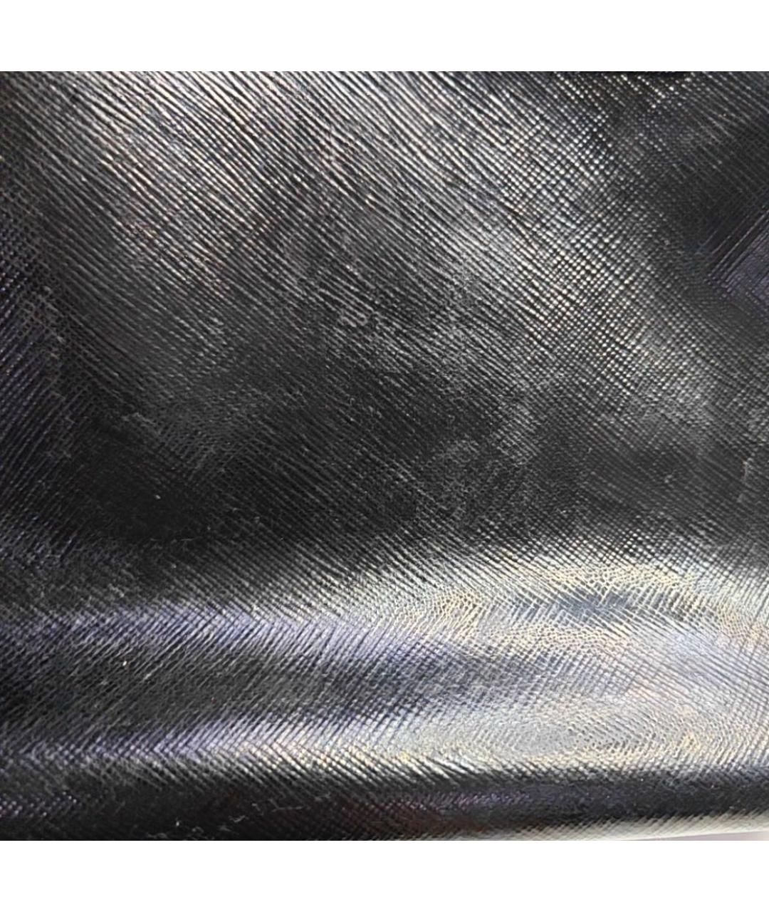 PRADA Черная кожаная сумка с короткими ручками, фото 4