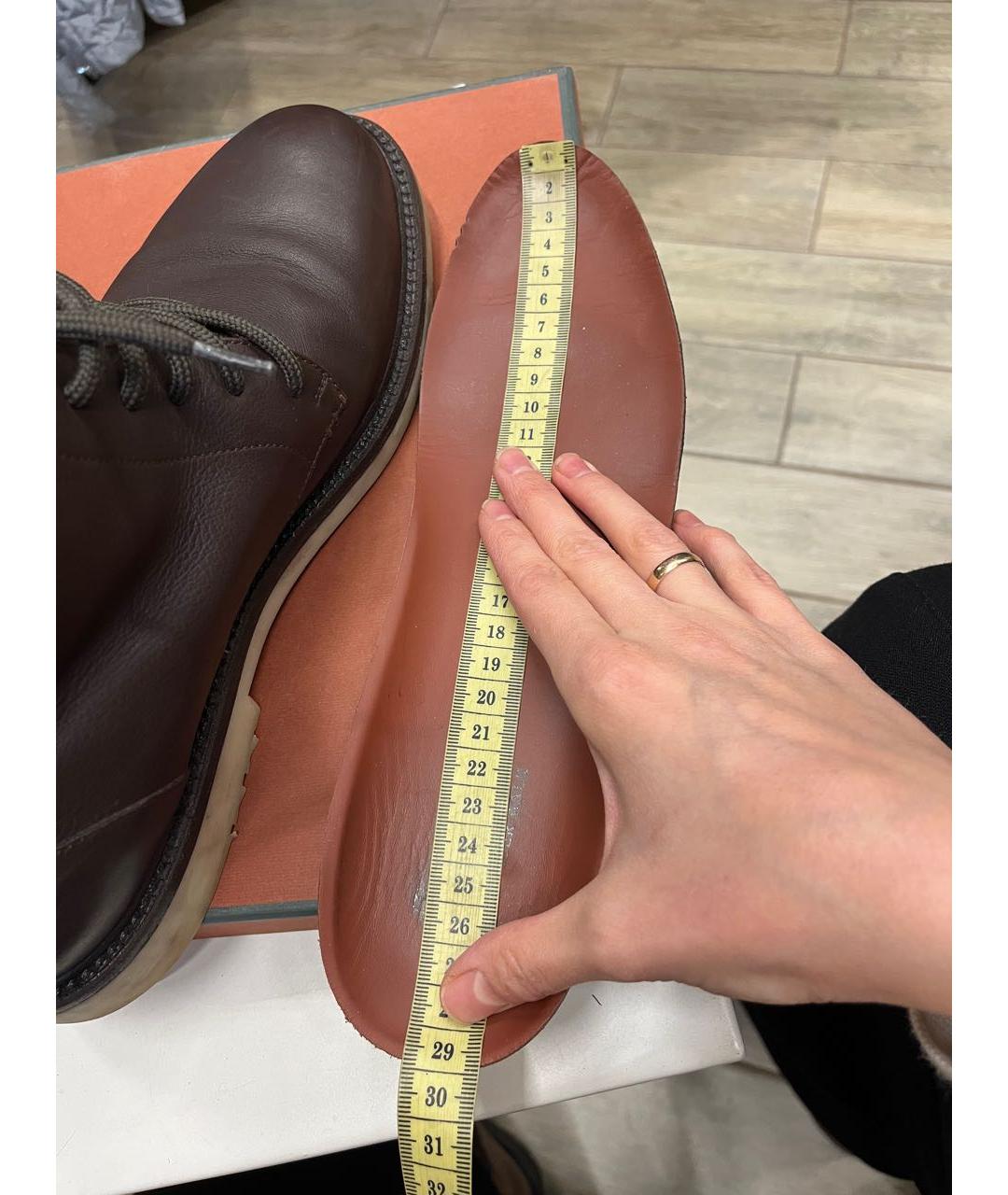 LORO PIANA Коричневые кожаные высокие ботинки, фото 8