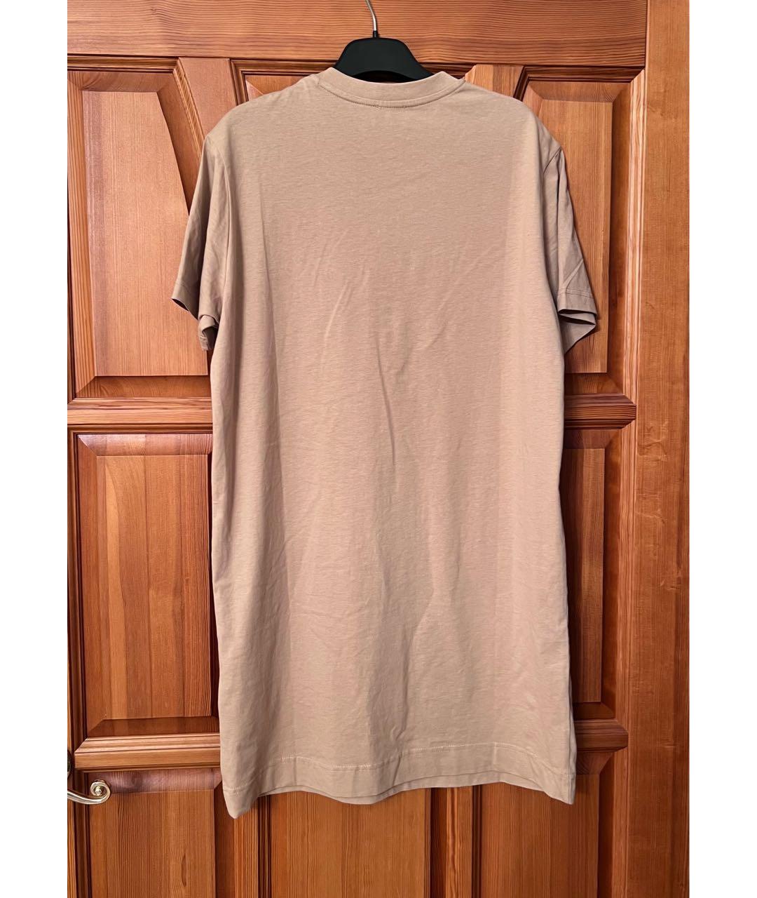 DIESEL Бежевое хлопко-эластановое повседневное платье, фото 2